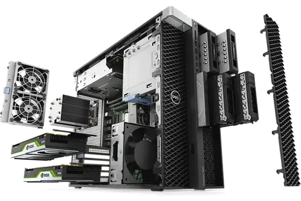 Workstation Dell Precision 7820, Tower, 2 Procesoare, Intel 12 Core Xeon Gold 5118 2.3 GHz up to 3.2 GHz, 128 GB DDR4 ECC, 1 TB SSD SATA, Placa Video nVidia Quadro P400, 2 GB GDDR5, Raid Controller Integrat, Windows 11 Pro, 3 Ani Garantie, Premium - imaginea 1